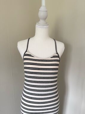 Zara Black and White Striped Maxi/Midi Summer Dress NWOT (Size M) Y2K Style